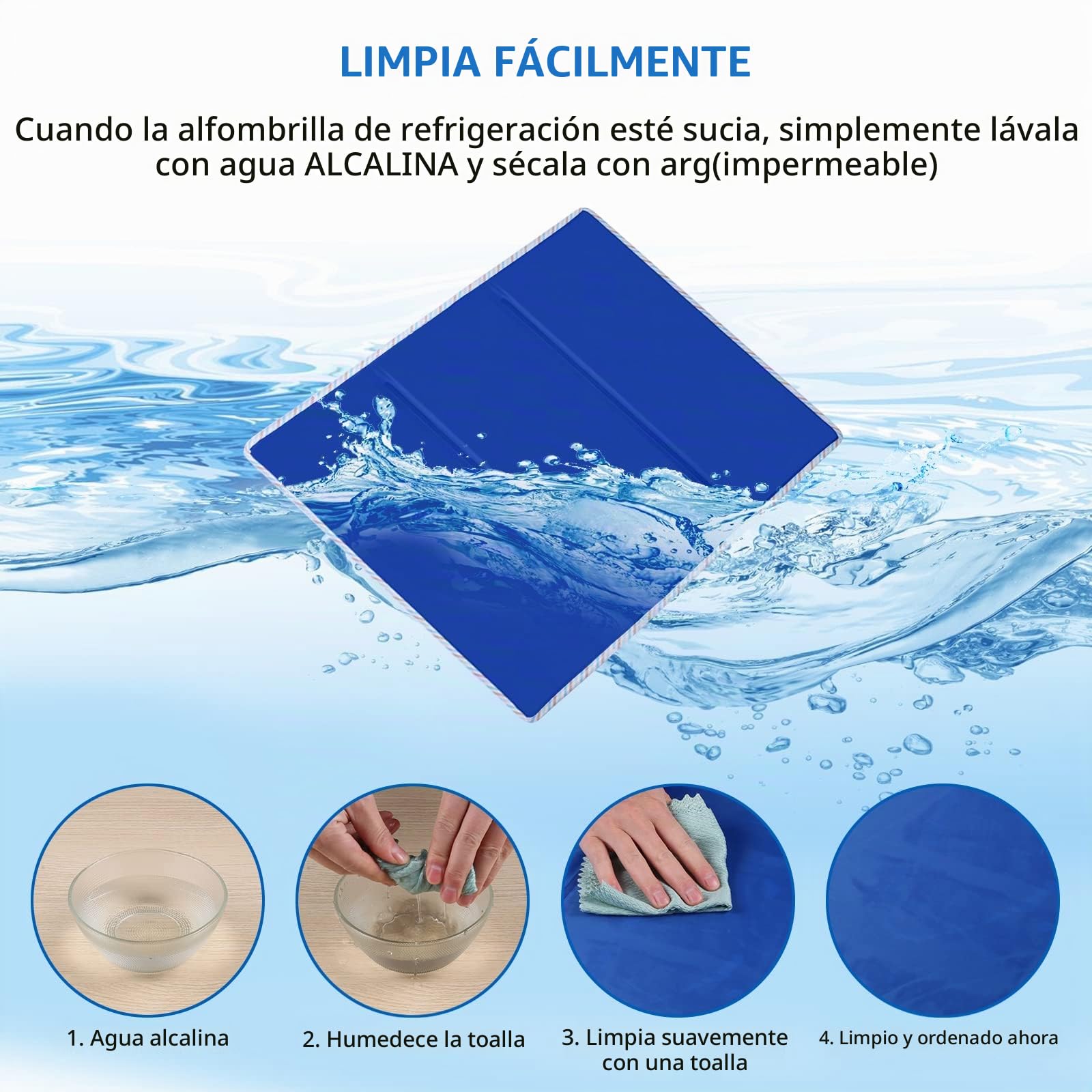 GENERAL ARMOR Alfombrilla de refrigeración de gel, 140 x 70 cm, almohadilla de refrigeración para regular la temperatura corporal, almohadilla de refrigeración para perros, gatos, mascotas..