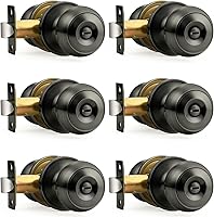 Vista 77 de Probrico Pomos redondos de puerta en cromo pulido, cerradura de interior, privacidad para baño y dormitorio, sin llave, bloqueo de giro