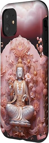 Miniatura 2 de iPhone 11 Pink Buddha - Flor de loto - Funda budista de budismo espiritual