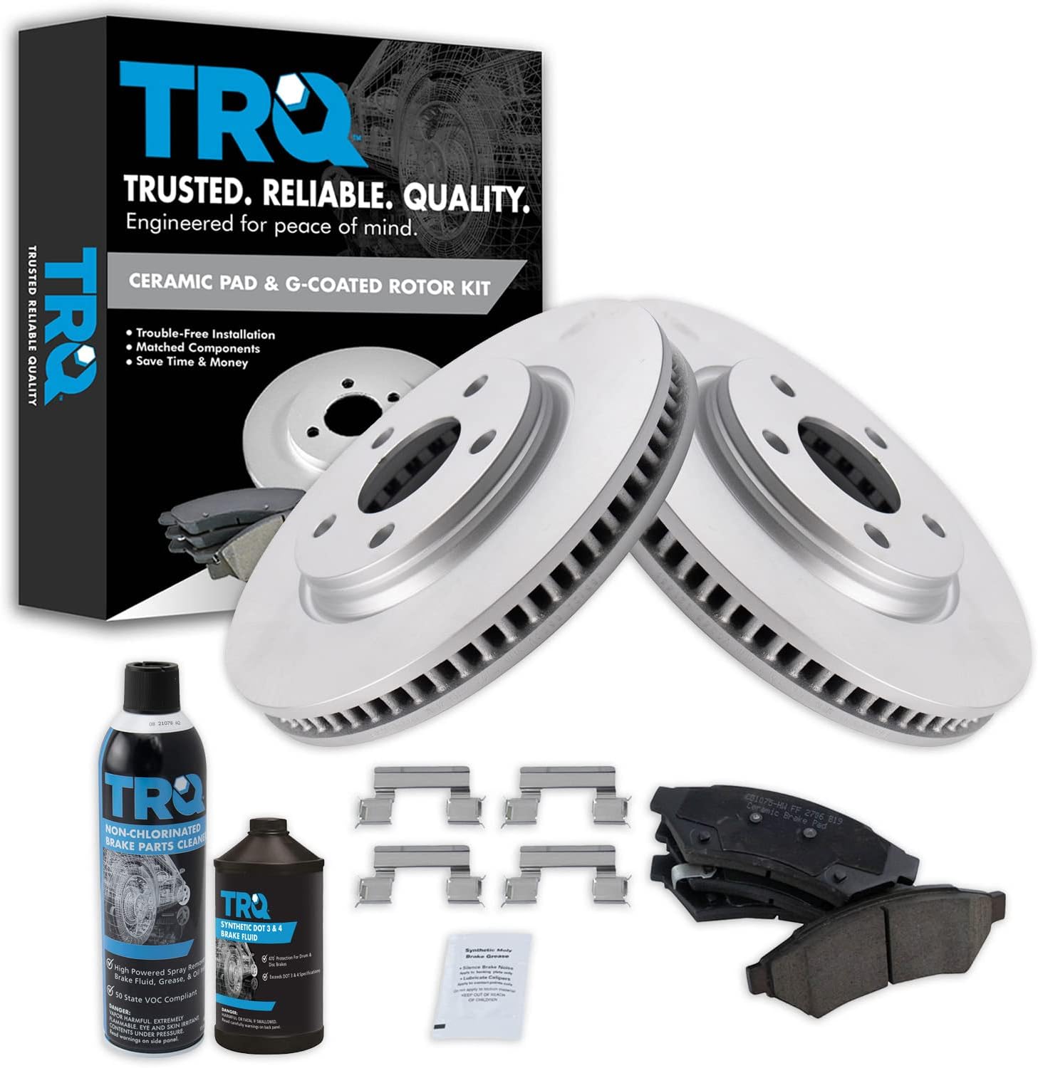 Front ceramic brake pad and coated rotor kit for LaCrosse Grand Prix