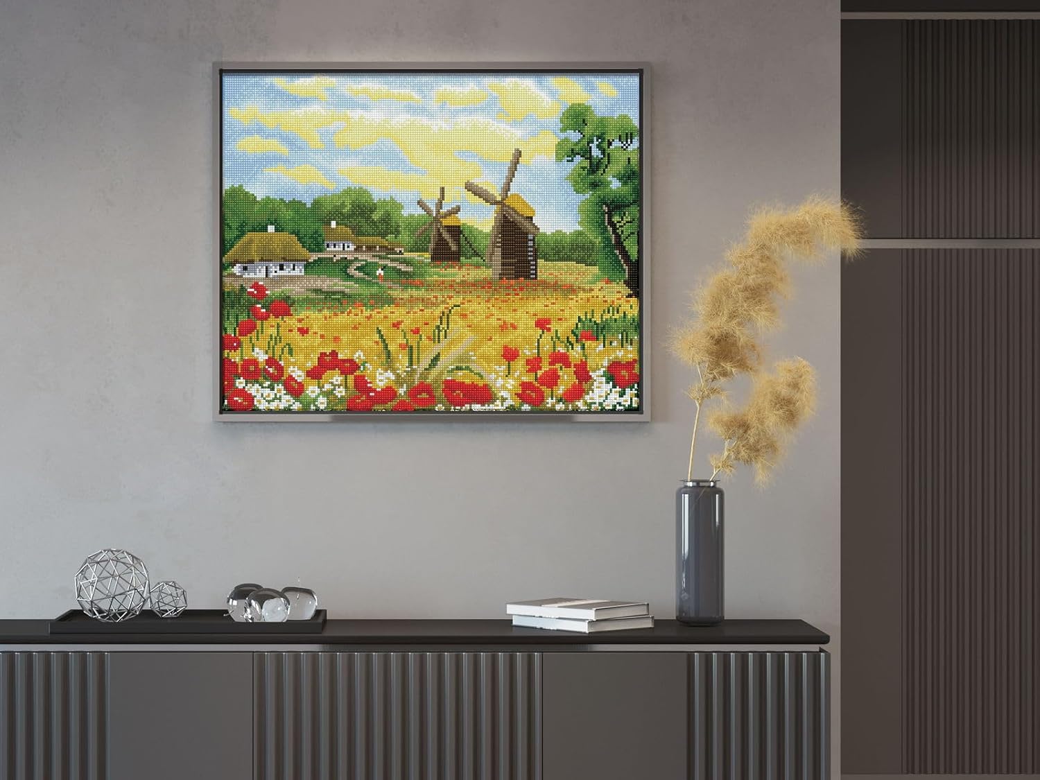 DIAMOND DOTZ Windmill Days Landscape Diamond Painting Kits for Adults - Diamond Art Kits a Relaxing Creative Craft Kit with Dotz Gems 16.5"x20.5"