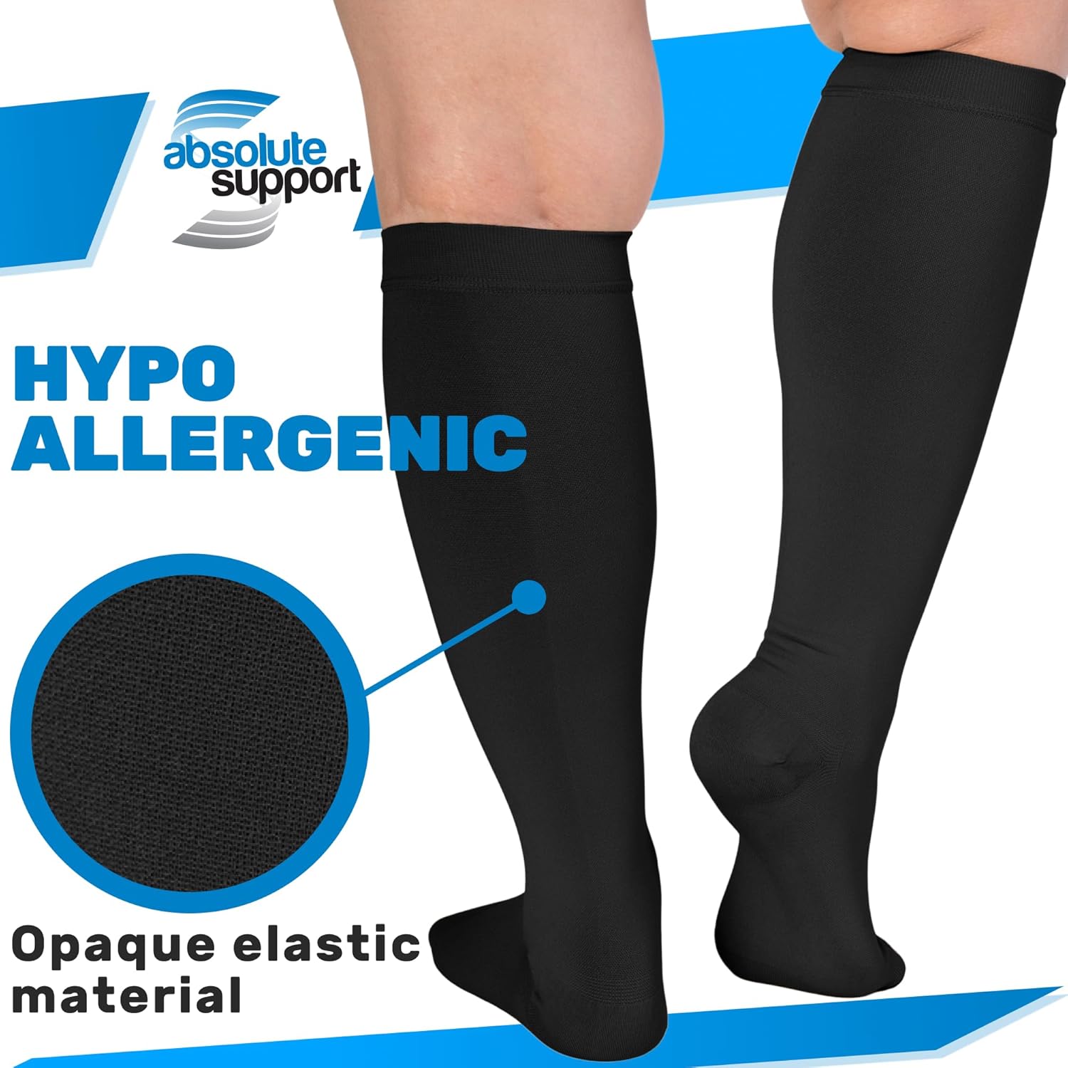 ABSOLUTE SUPPORT Open Toe Medical Compression Socks Up to 7XL 15-20mmHg Circulation for Women & Men, A515 - Image 4