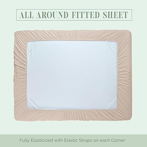 Vista 209 de Elegance Linen® - Juego de sábanas de 4 piezas, resistente a las arrugas, 1500 hilos, ultrasuaves, esquinas tipo bolsillos profundos de hasta 16