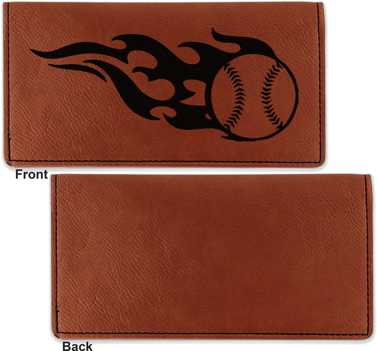RNK Shops Baseball Leatherette Checkbook Holder - Single Sided