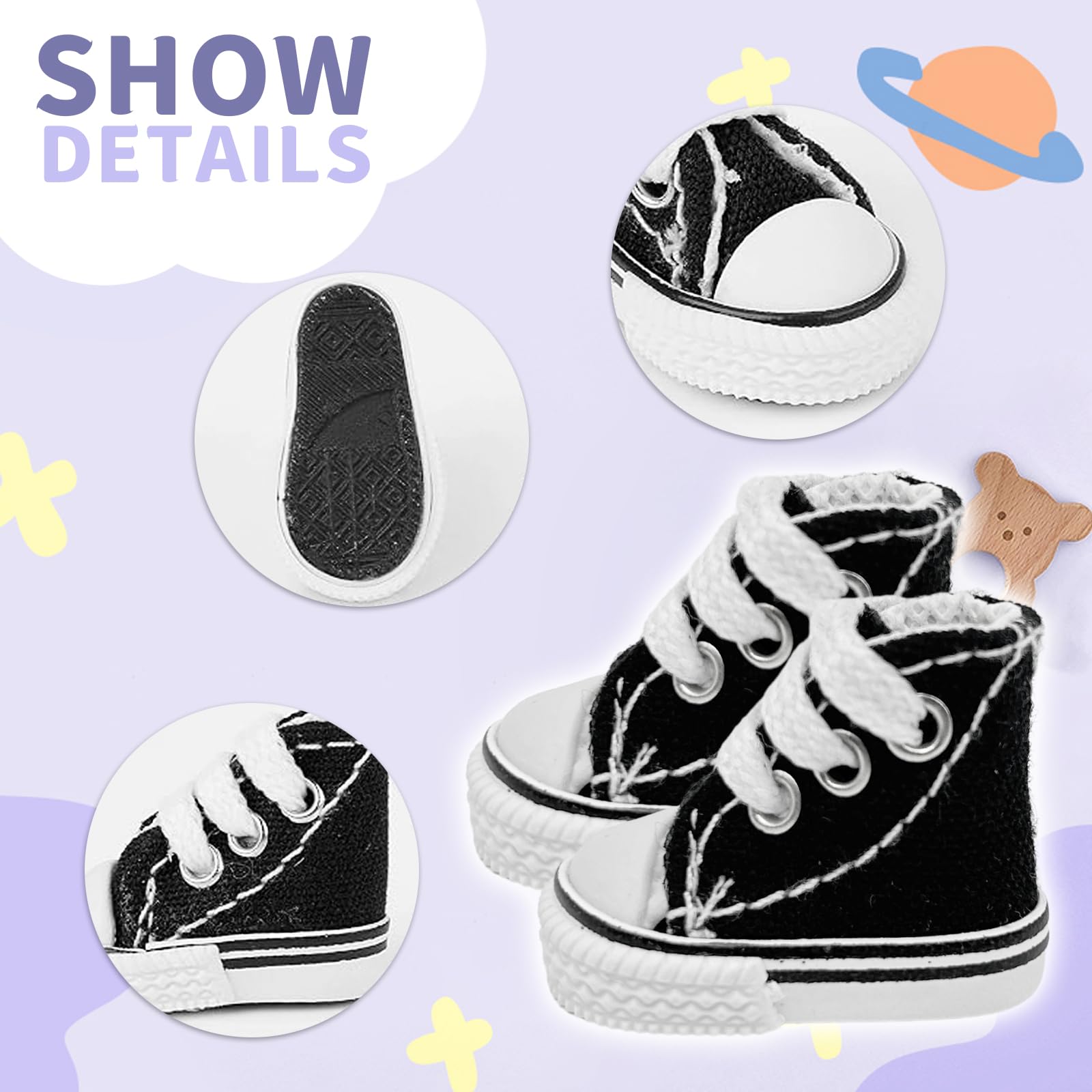 EUPSIIU 4 paia di Scarpe da Skateboard per Dita, Scarpa Sneaker in Mini, Mini Canvas Scarpa, Scarpe da Danza per Dita Breakdance, Mini Sscarpe per Dita, Mini Scarpe da Dito per Bambini (Nero, Bianco)