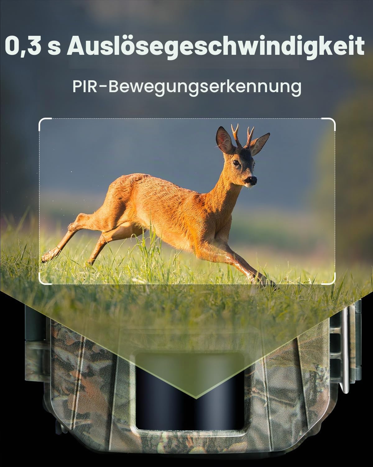 WOLFANG Wildkamera, 4K 48MP Trail Kamera mit 36pcs 940nm IR LEDs Nachtsicht Aktiviert Wasserdicht IP66 Jagdkamera mit 2.4'TFT Display für Wildlife Garten Überwachung
