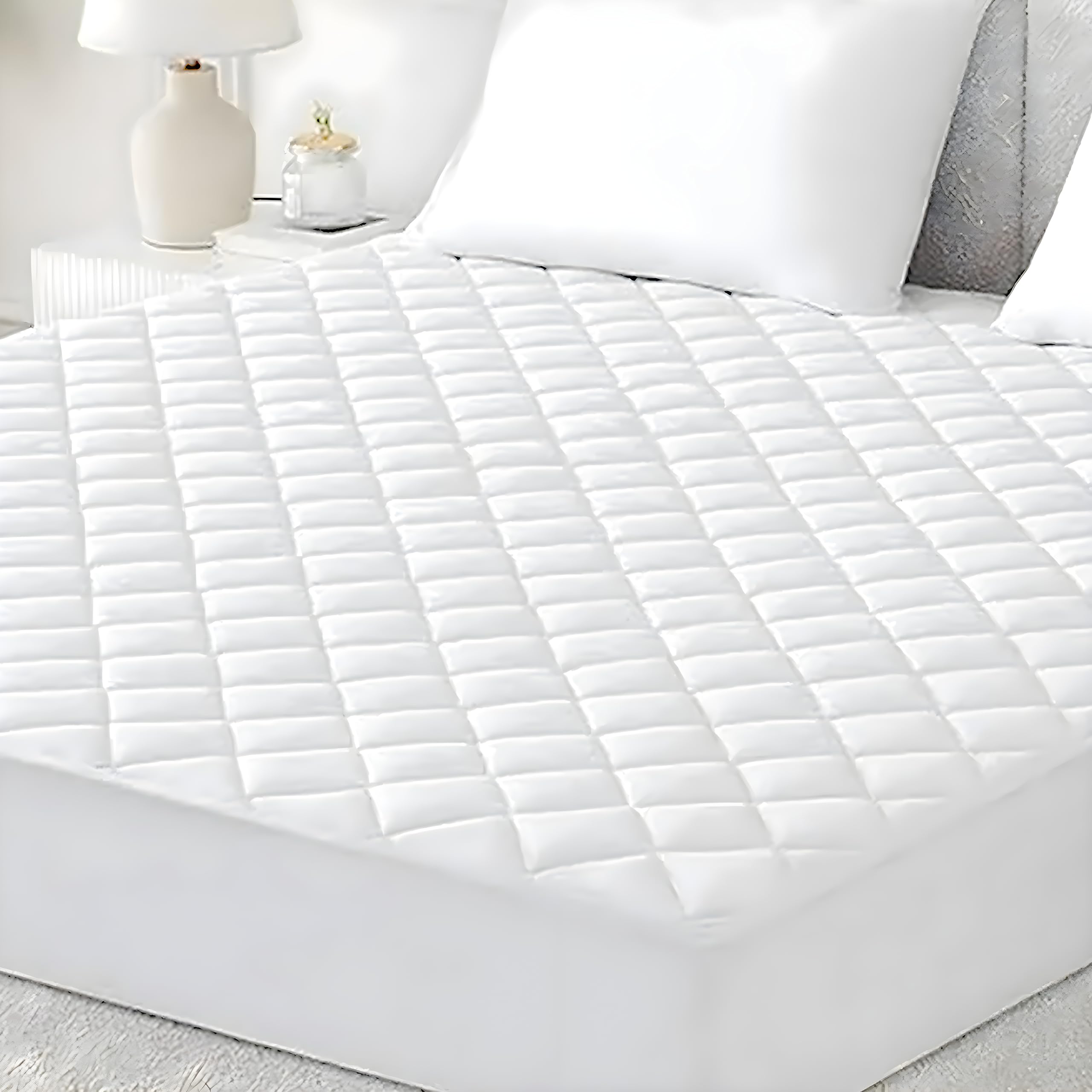 Quilted Mattress Protector for Single Bed (90x190 cm) - Extra Deep 30 cm Stretch Skirt, Breathable & Anti-Allergy Microfiber, Fitted Mattress Cover, Shrink Resistant (Single) โ image 1