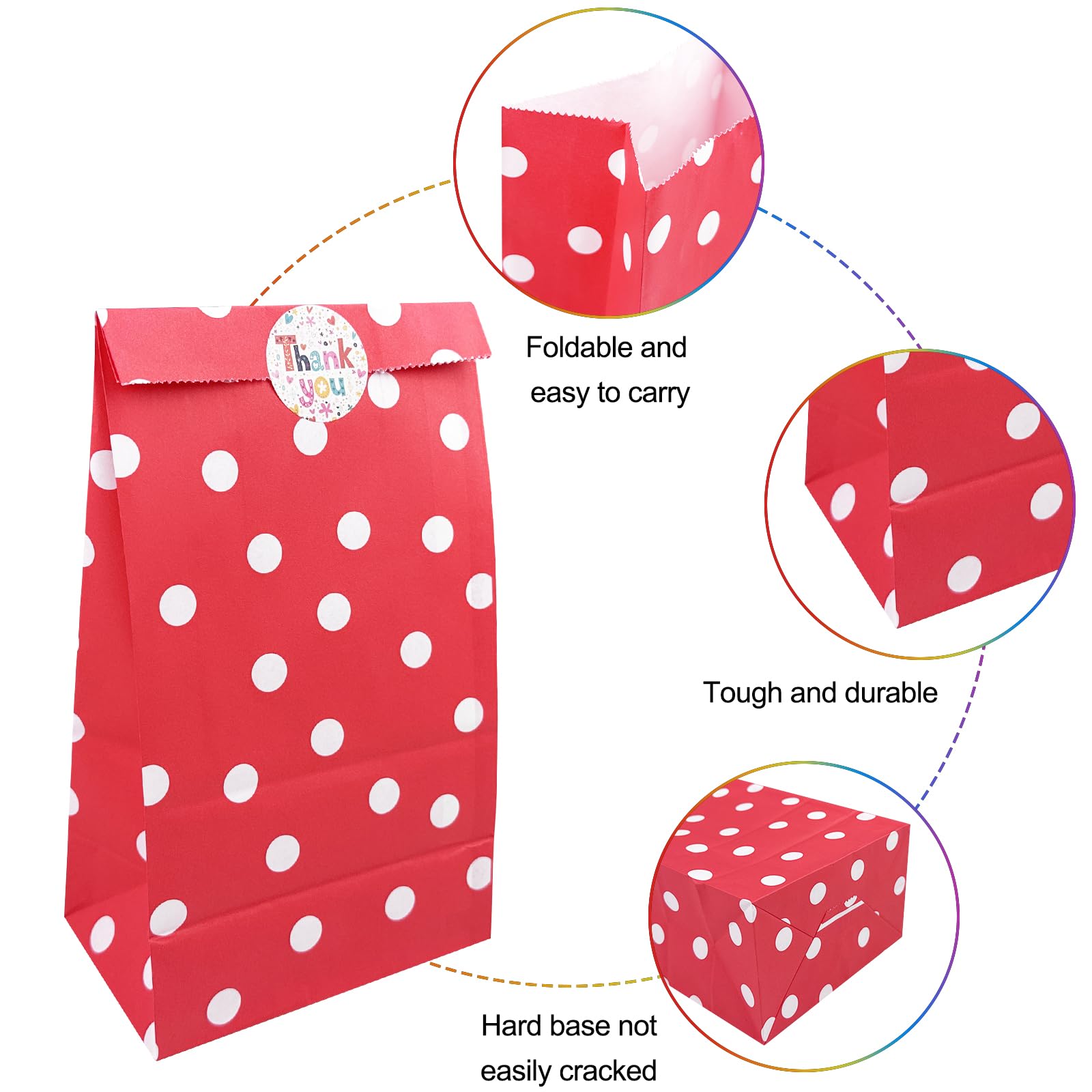 50 Sachets Cadeaux + 84 Autocollants - Papier Kraft 13x8x24cm - 10 Couleurs Pour Fêtes