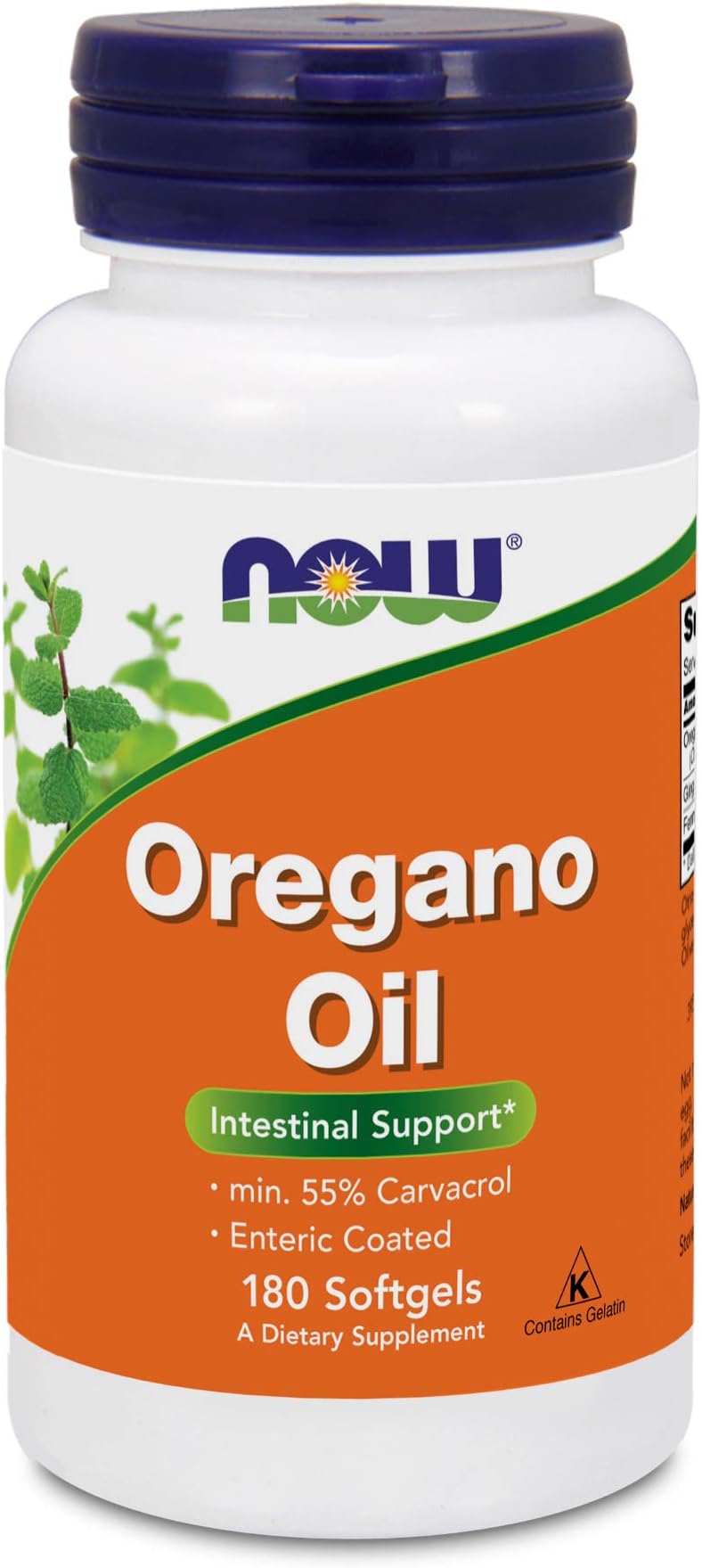 Now Foods Oregano Oil (Minimum 55% Carvacrol) – 181mg, 180 Softgels – High Potency Digestive Support Supplement, Promotes Gut Health - Kosher - 180 Servings
