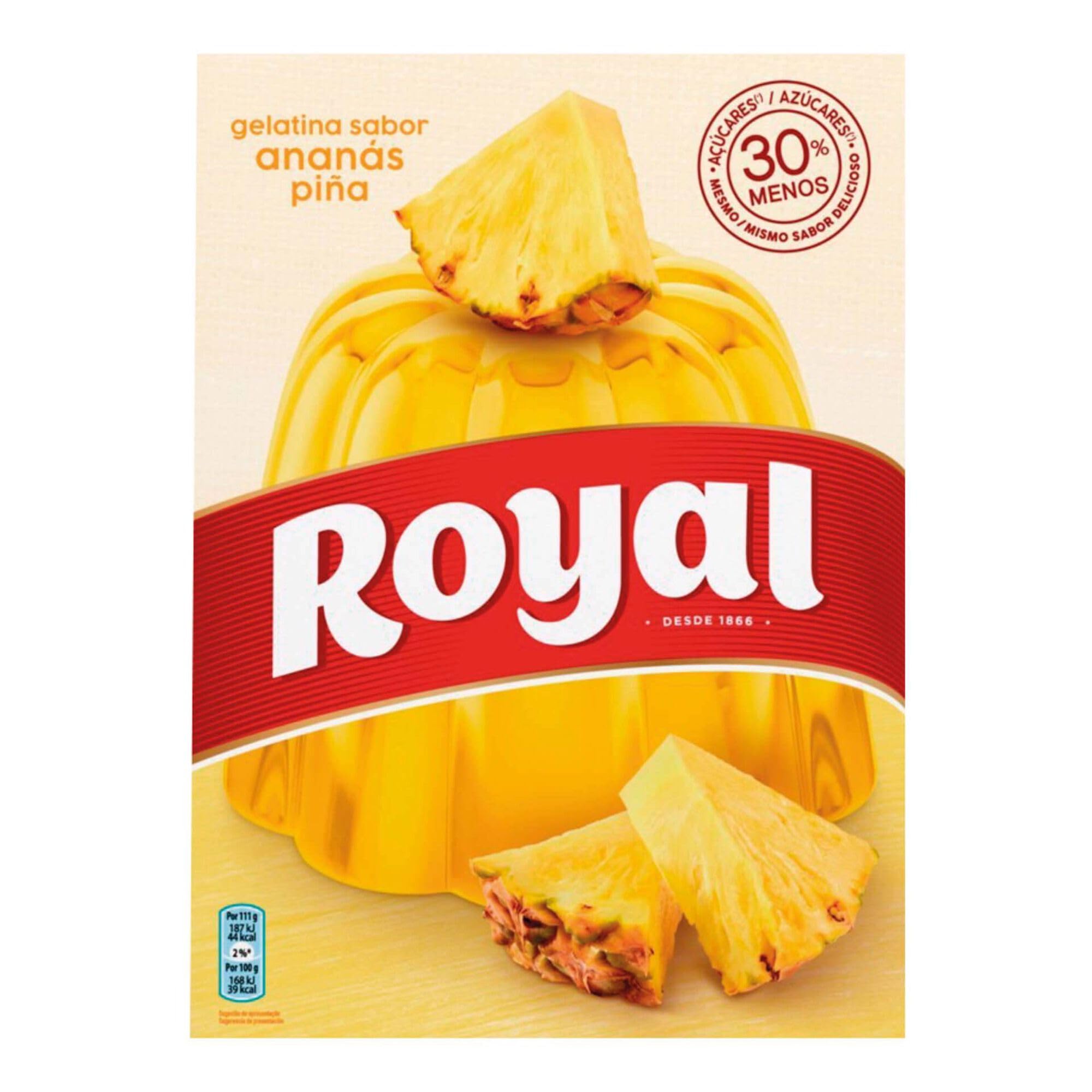 Royal Mix - Gélatine en poudre avec un mélange de saveurs | Fraise | Fruits de la passion | Citron | Ananas | Tropicale | 5 paquets de 4 oz | 30% Sucre en Moins