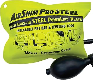 Calculated Industries 1196 AirShim Pro STEEL Inflatable Prybar & Air Wedge with Steel PowerLift Plate, 2-in-1 Lift and Grip, Holds Where Others Fold, 350 LB Rating | U.S. Patent-Pending