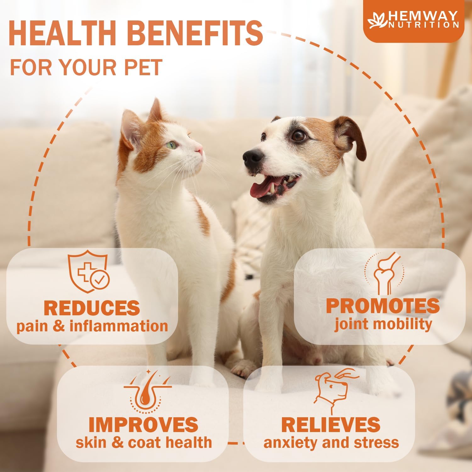 (4-Pack) Organic Hеmp Oil for Dogs and Cats - Hip and Joint Support - Skin and Coat Health - Pet Calming Drop - Omega 3-6-9 and Vitamins - Vet Approved
