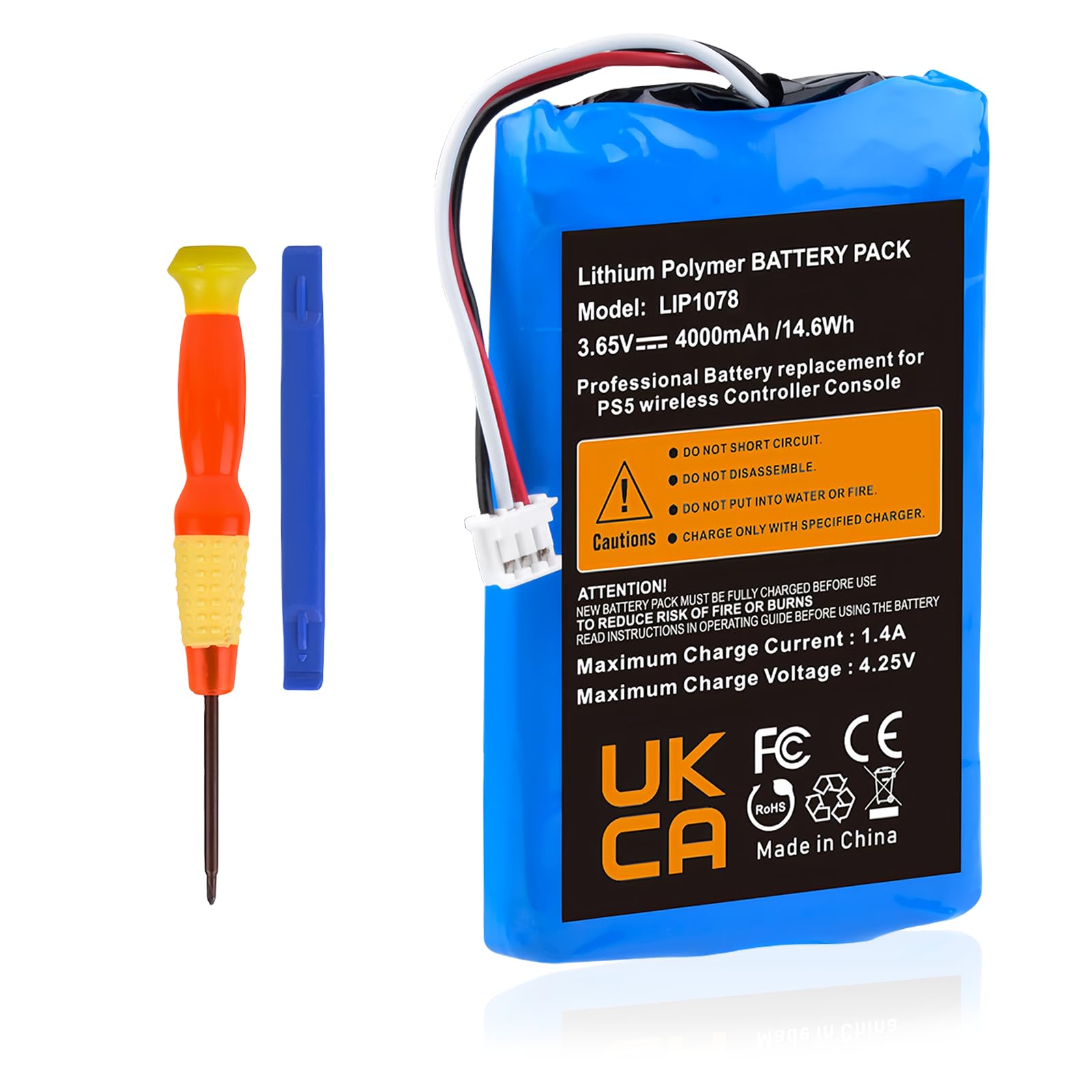 Batería para mando PS5, 4000 mAh, 3,65 V, LIP1078, batería de repuesto para PS5 PlayStation 5 DualSense
