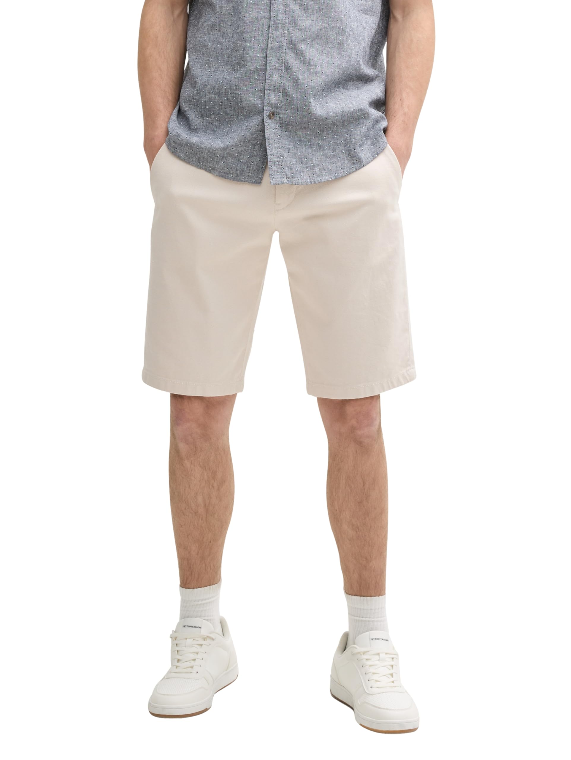 Tom Tailor Herren Stretch Slim Chino Shorts mit Gürtel