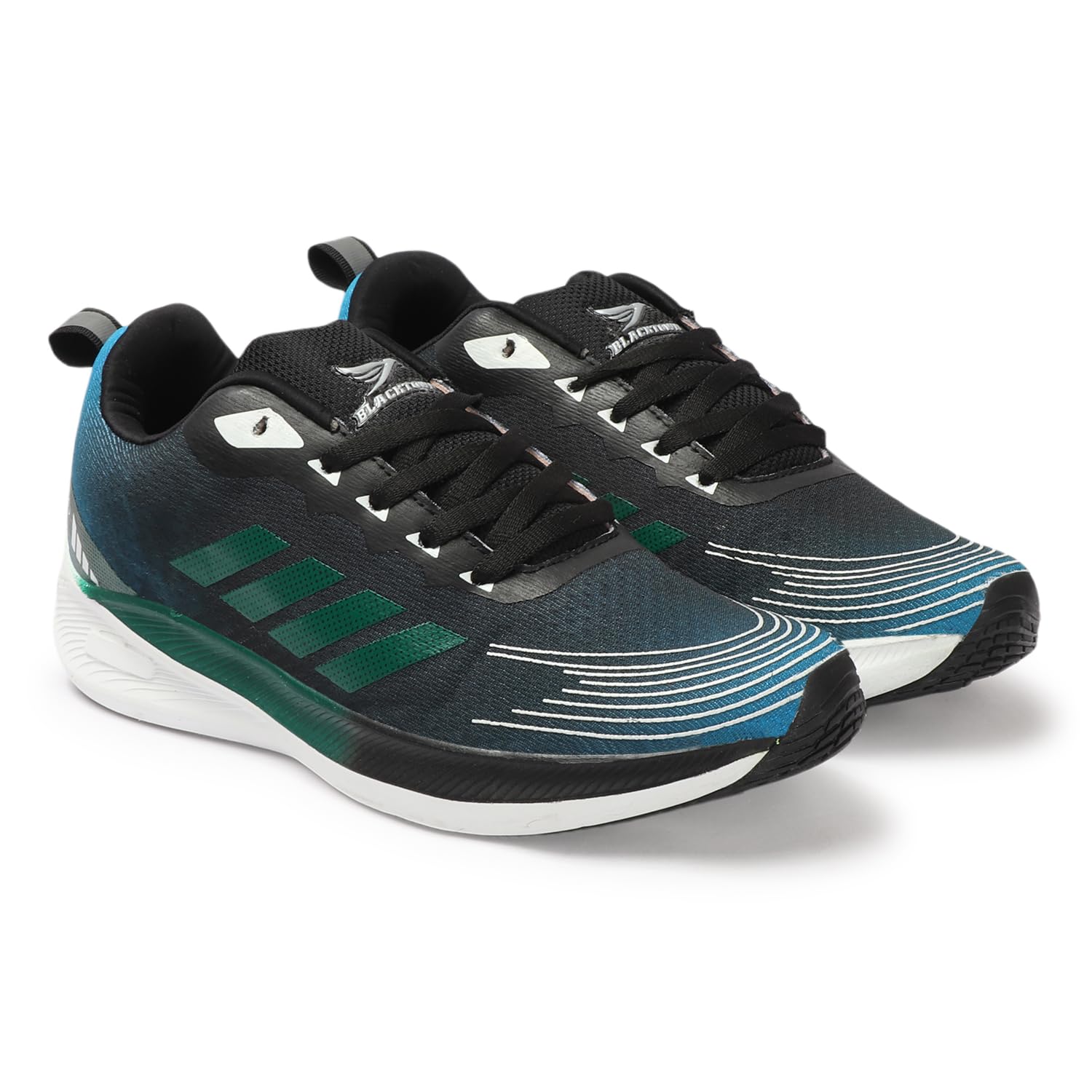 BLACKTOWN Men's Sports/Casual/Walking/Running/Walking shoesD-04 Black Blue-6 3
