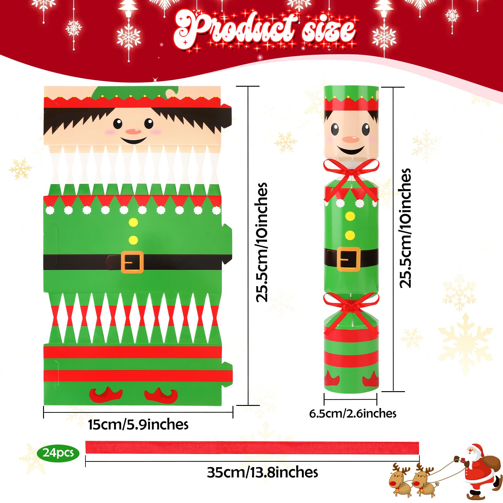 DPKOW Christmas Crackers Boxes 12 Pack, DIY Christmas Xmas Gift Boxes - Image 2