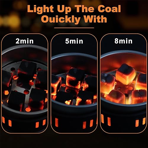 Miniatura 5 de Quemador de carbón eléctrico multiusos, quemador de carbón de 500 W, placa caliente, estufa eléctrica de coco para carbón shisha hookah, duradero y