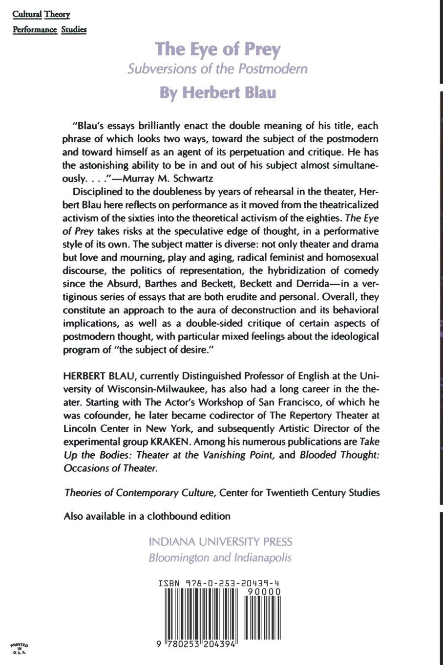 Eye of Prey: Subversions of the Postmodern: 9 (Indiana Studies in Biblical Literature)