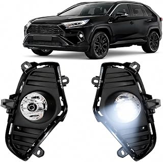 Fog Light for Toyota RAV4 2019-25 w/Halogen Bulbs Bezel Wire Kits AM-TY360N