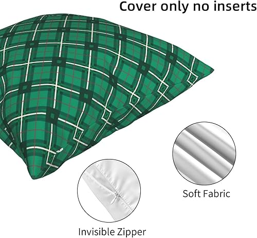 Miniatura 3 de GETTOGET Funda de almohada del Día de San Patricio de 16 x 16 pulgadas, funda de almohada de búfalo verde para sofá, funda de cojín de algodón para