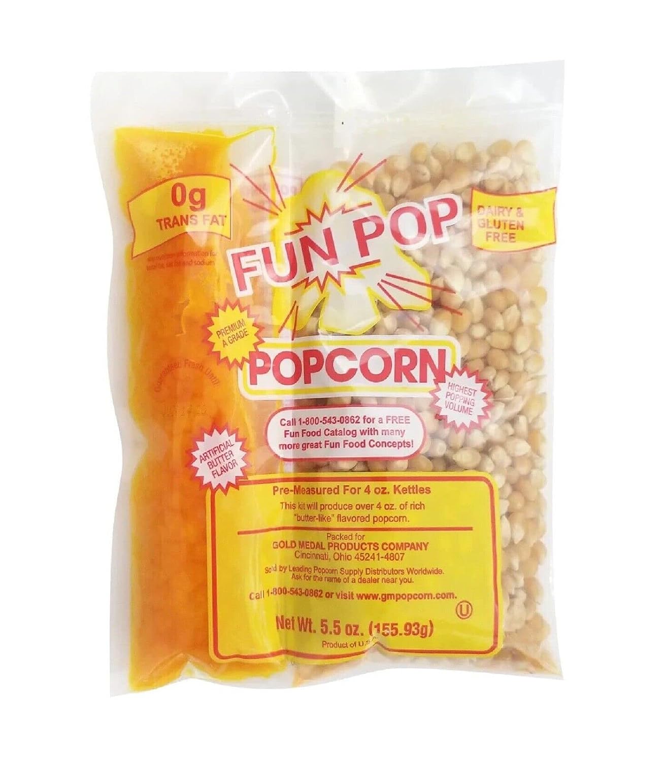 4oz Popcorn Portion Packs - Package of 8ct