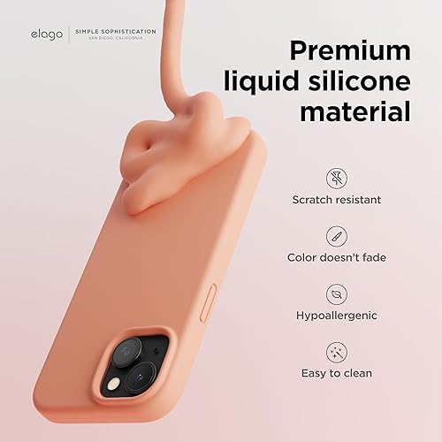 Miniatura 3 de elago Funda compatible con iPhone 15, de silicona líquida, funda protectora de cuerpo completo, a prueba de golpes, diseño delgado, forro de Verde