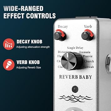 ISET Reverb Baby Reverb Guitar Pedal Mini Single Guitar Effect Pedal With Power Adapter