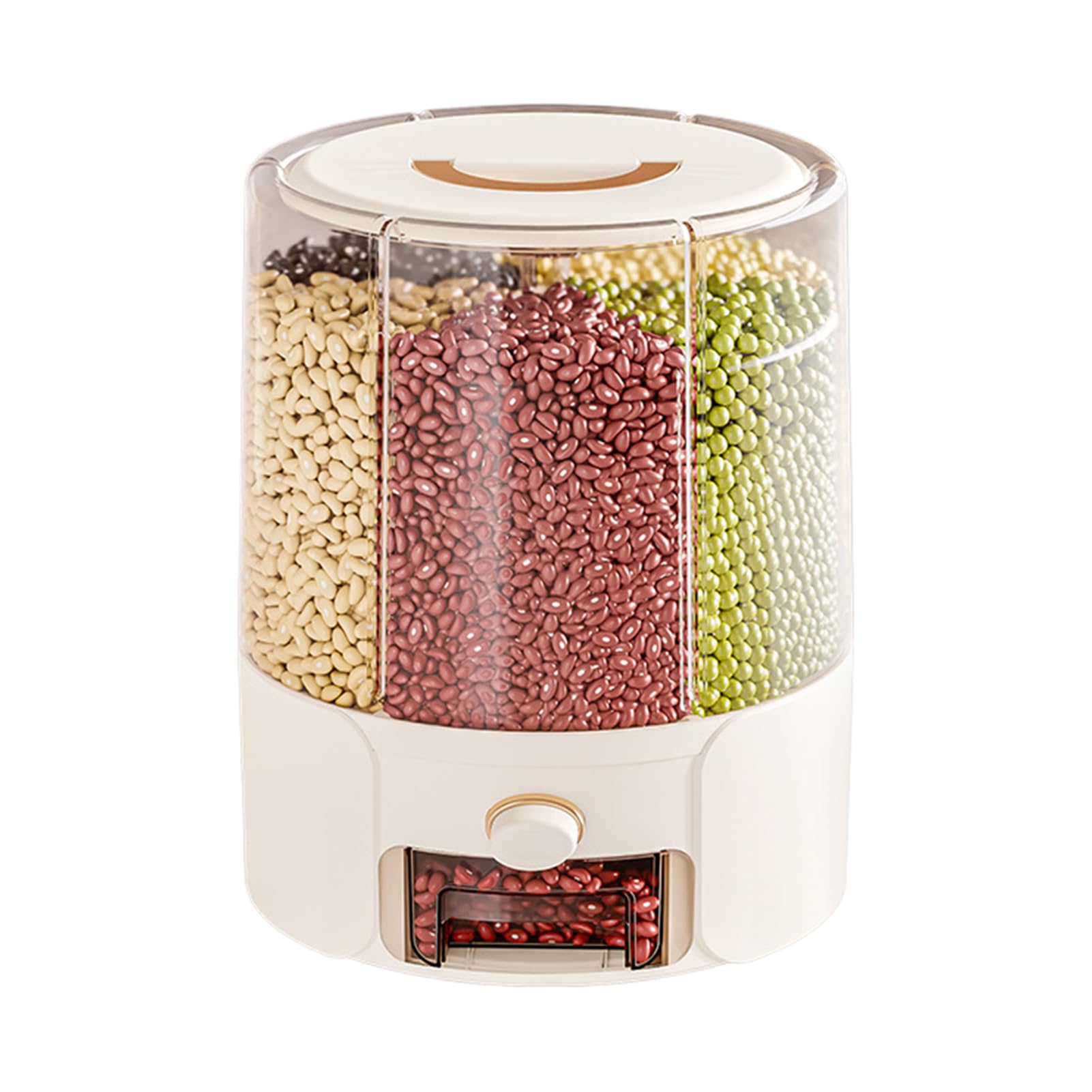 Genérico Dispensador De Arroz | Contenedor Para Almacenamiento De Cereales,Tarro Antimosquitos con Separadores Giratorio Antihumedad para Despensa Restaurante Cocina Granos Cereales Harinas
