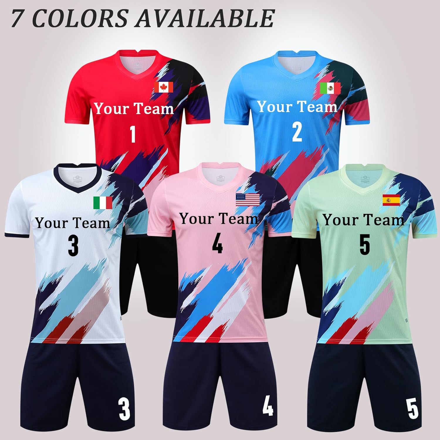 Personalized Kids Boys Youth Soccer Jersey Soccer Uniform with Team Logo Name Soccer kit - Image 4