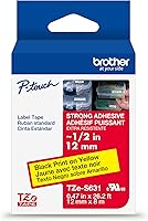 Vista 49 de Brother P-touch TZe-M31 Cinta laminada de primera calidad con impresión en negro mate, 12 mm (0.47”) de ancho x 8 m (26.2’) de largo, TZEM31