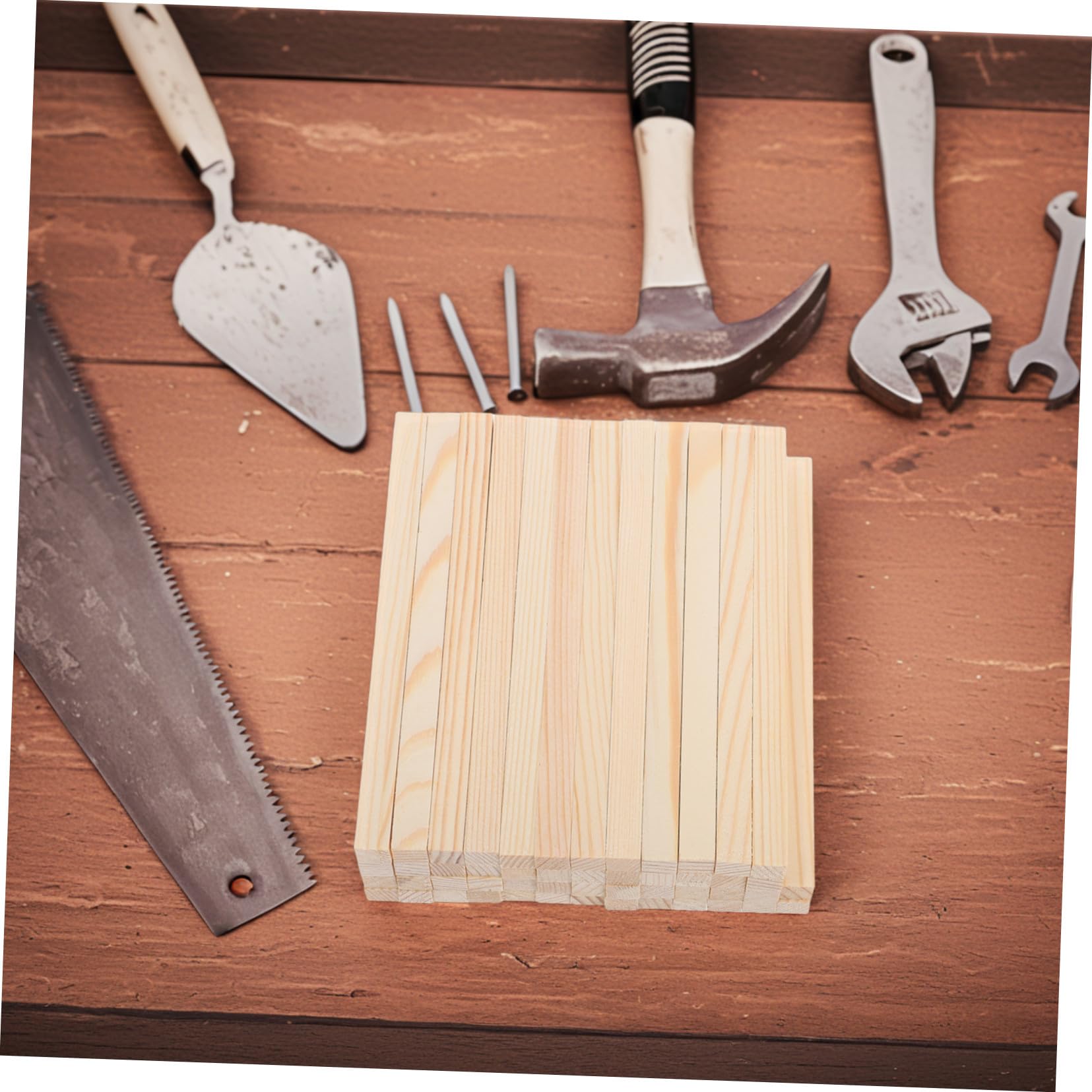 50 Stück Teiliges Quadratische Holzstäbchen Unbehandelte Holzsticks für Basteln DIY projekte Modellbau Foto requisiten Laternen Mini häuser Glatte Oberfläche Vielseitig Verwendbar