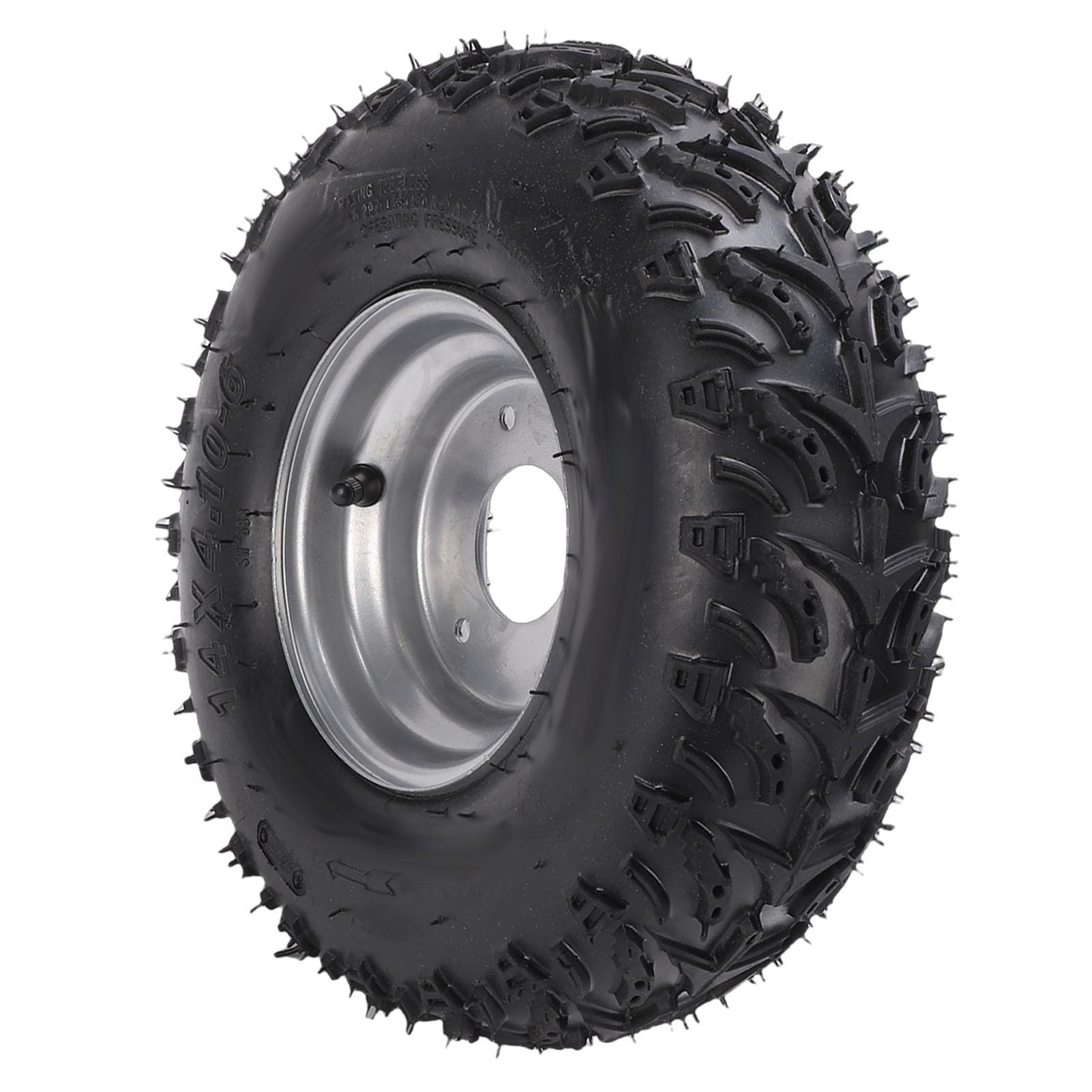 Keenso Llanta de Rueda 14x4.10-6 Conjunto de Neumático Caucho Metal 3 Orificios Neumático 14x4.10-6 con Llanta Agarre Grueso de la Banda de Rodadura para ATV Go Kart Barredora de Nieve Cortacésped