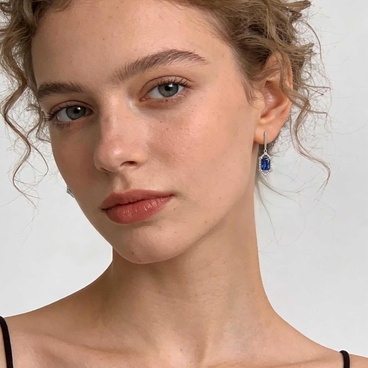 925 Sterling Silver Dangle Drop Earrings for Women Silver Drop Stud Earrings Hypoallergenic Cubic Zirconia Dangle Earrings - Image 2