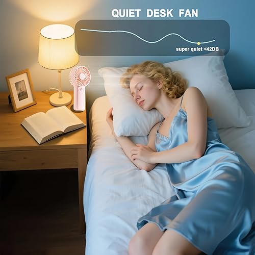 Miniatura 6 de Ventilador de mano, mini ventilador de escritorio portátil, ventilador personal ligero para exteriores, viajes, oficina, camping, no necesita carga,