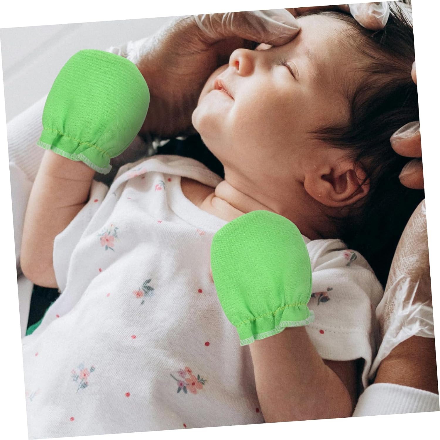 LIFKOME 4pairs Newborn Protection Gloves Soft Cotton Mittens for Girls Face Scratch Preventing Mittens for Newborn Breathable and Warm