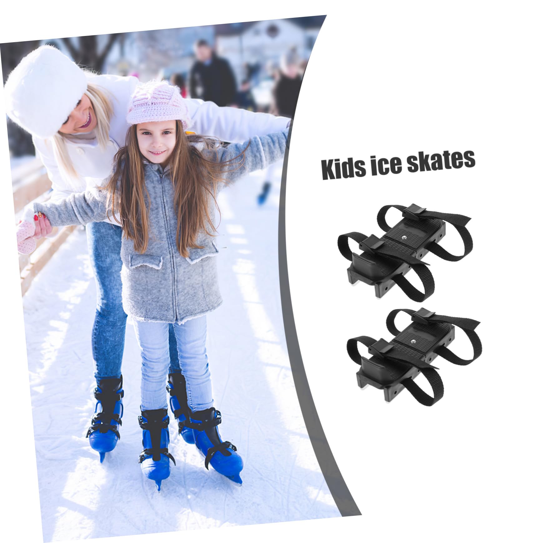 UKCOCO Patines Anti-Caza Vinculante Patines de Hielo al Aire Libre Tobillo Guardias de Skate Patinaje Chicas Patines de Bebe Patines de Hielo con Correa el plastico Negro