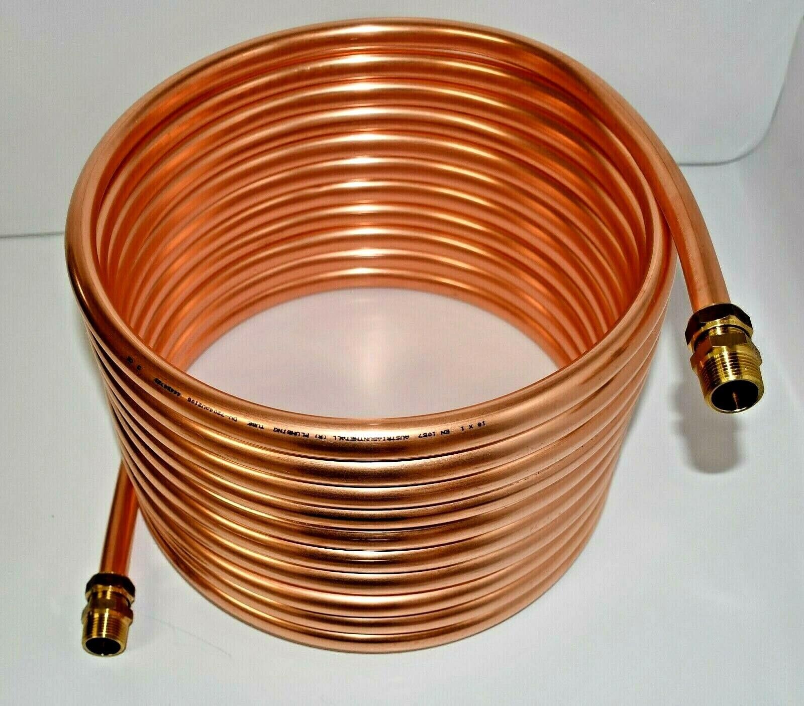 Spirale aus Kupferrohr 15x1mm 10m Außendurchmesser ca.31cm Poolheizung 3/4" ANSCHLUSS