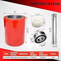 Vista 2 de Juego completo de ruedas de carga de gato para palet/camión YATOINTO con ejes y rodillo de entrada y salida de 3 x 3,75 pulgadas con rodamientos