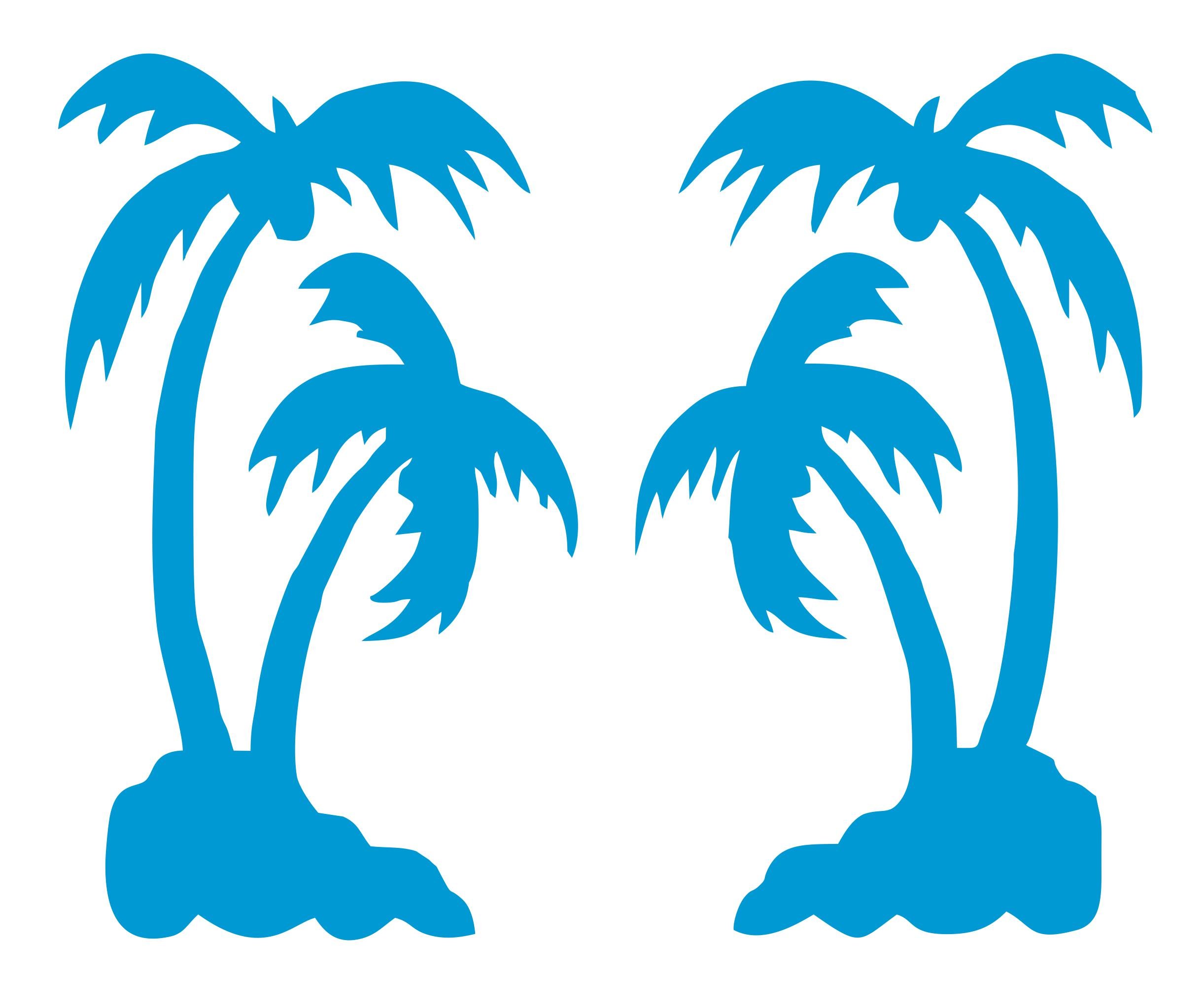 Palm Tree Car Decal Set - 6-Inch Tall Vinyl Stickers For Windows & Laptops