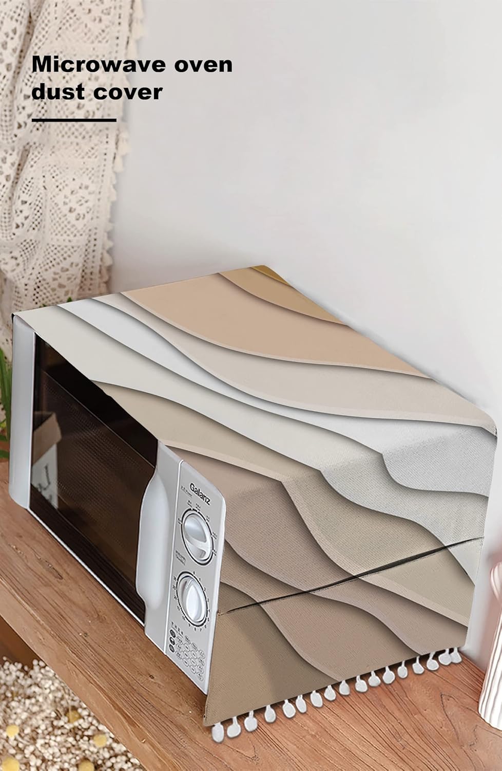 Coffee Table Cloth Fridge Top Dust Cover with Pockets Brown Modern Geometric Washing Machine Protector Abstract Beach Bedside Table Cover Kitchen Appliance Top Dustcover 20x50in