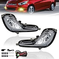 Vista 16 de Compatible con luces antiniebla Hyundai Accent 2012-2017 con DRL y intermitente, kit completo con interruptor y arnés (versión LED)