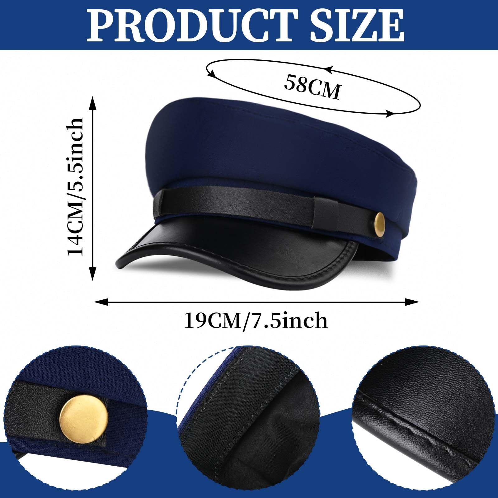 Kavoc 5 Pcs Chauffeur Costume Include Limo Driver Hat Gloves Handkerchif Glasses for Men Women Party Cosplay Dress Up (Style3) - Image 2