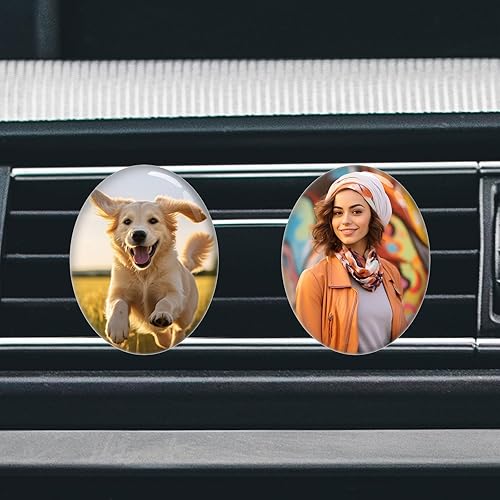 Miniatura 9 de Paquete de 2 Clips Personalizados para Ventilación de Automóvil con Tu Foto y Texto Ambientador de Aire Personalizado para Automóvil Purificador de
