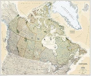 National Geographic Canada Wall Map - Executive - Laminated (38 x 32 in) (National Geographic Reference Map)