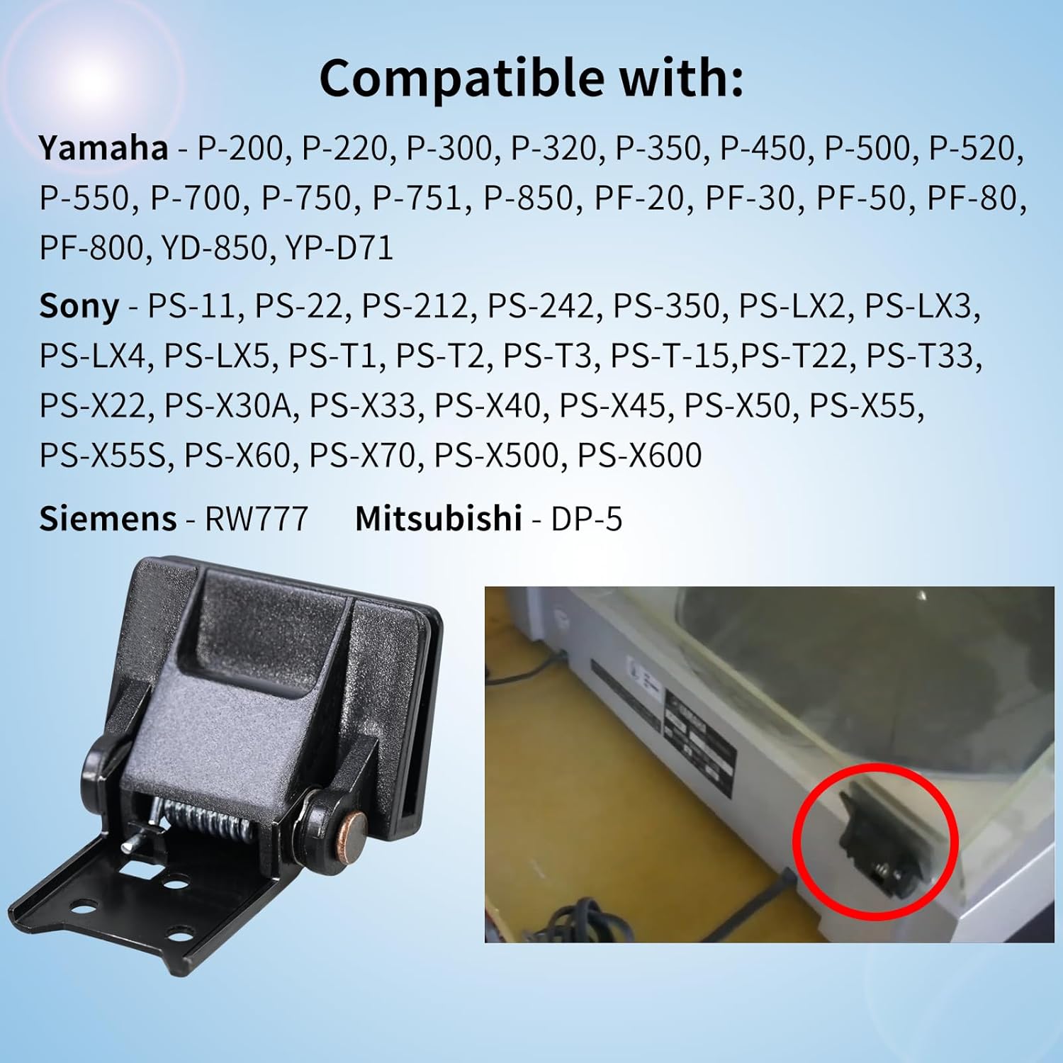 2 Pcs Vsttar Dust Cover Hinge Turntable Parts Compatible with Akai AP-206,AR - AR The Turntable,BSR - Quanta 450SX,Kenwood - KD-40R,Sony PS-11,PS-22,Yamaha-P-200,Different Makes Models of Turntables