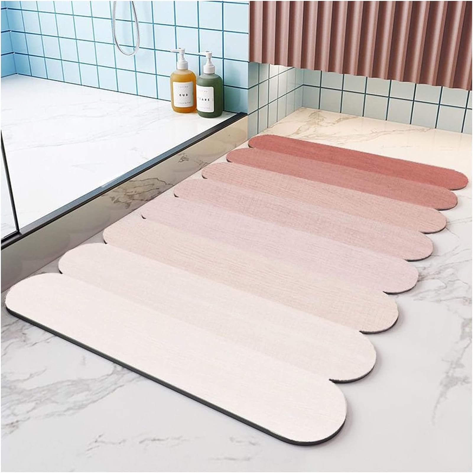 Tappetino da bagno, tappetino da ingresso assorbente in memory foam, tappetino da bagno, tappetino da bagno, morbido tappeto da bagno, contorno, tappetino da bagno (figura 3,60 x 90 cm)
