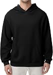 Men’s Hooded Sweatshirt – Lightweight Cotton Pullover Hoodie, Solid Color Long Sleeve for Casual and Layering