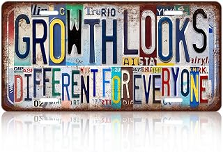 Vintage Wall Decor Growth Looks Different for Everyone License Plate Metal Sign Tin Signs Poster