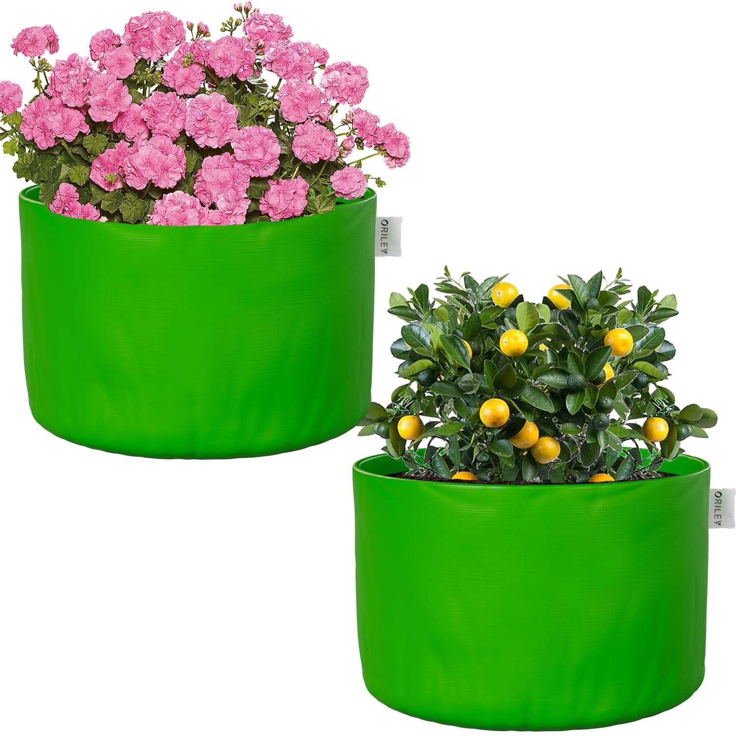 ORILEY Grow Bag Heavy Duty HDPE Plants Flower Growing Bags Floor Standing Mount Type for Home Garden Balcony Terrace Kitchen Nursery (Green, Round Without Handle, 250 GSM 12 x 8 inch Pack of 2) (B0BXB232W8) Amazon Price History, Amazon Price Tracker