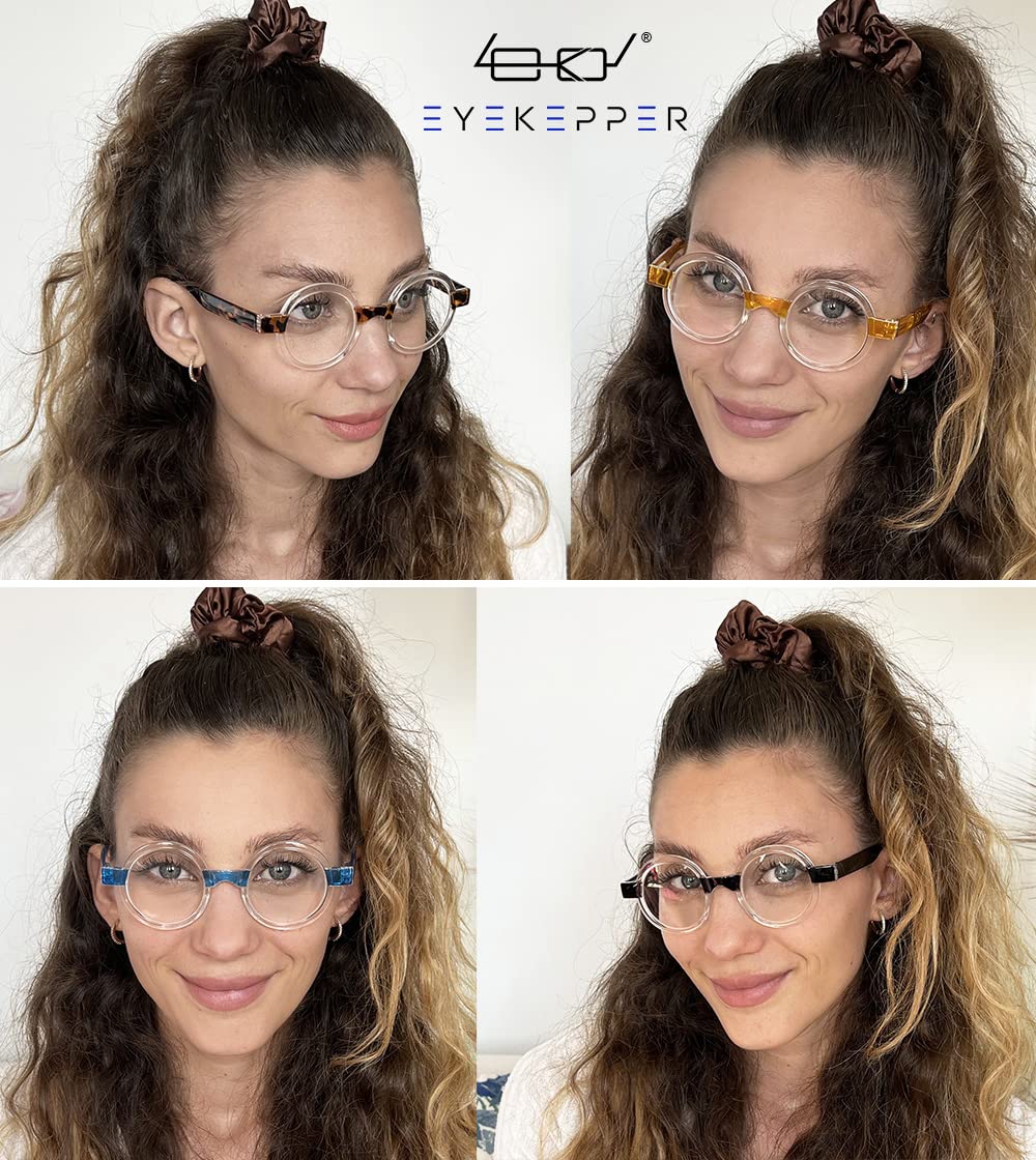 Eyekepper 4-Pack Round Reading Glasses Women Oprah Style Readers +0.50
